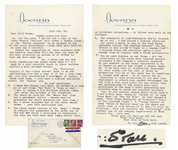 Stan Laurel Letter Signed -- ...The character of Lord Paddington [was] a nice change from my regular Dumb & Blank personality...